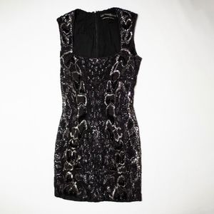 AllSaints Black Hand Embellished Sequin Formal